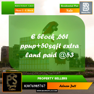 5 Marla Residential Plot for Sale in Phase 2 - E Block -  Bahria Orchard, Lahore - (BP-335636)