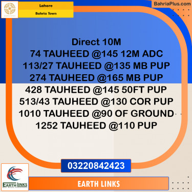Residential Plot for Sale in Bahria Town, Lahore - (BP-335661)