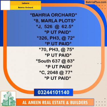 Residential Plot for Sale in Bahria Orchard, Lahore - (BP-335671)