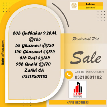 10 Marla Residential Plot for Sale in Bahria Town, Lahore - (BP-335687)