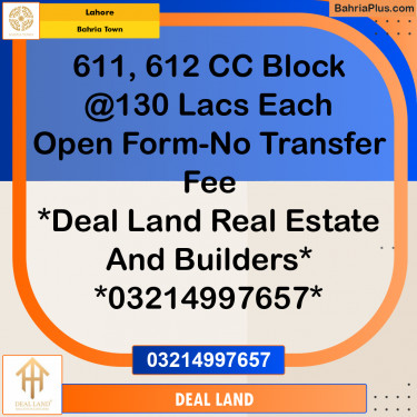 Residential Plot for Sale in Bahria Town, Lahore - (BP-335752)