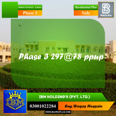 8 Marla Residential Plot for Sale in Phase 3 -  Bahria Orchard, Lahore - (BP-335796)