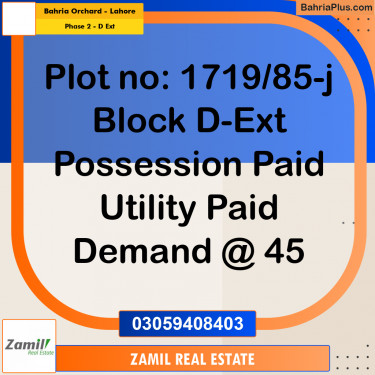 5 Marla Residential Plot for Sale in Phase 2 - D Ext -  Bahria Orchard, Lahore - (BP-335801)