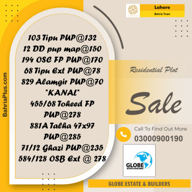 Residential Plot for Sale in Bahria Town, Lahore - (BP-335906)