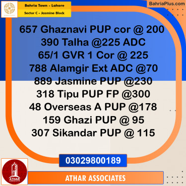 10 Marla Residential Plot for Sale in Sector C - Jasmine Block -  Bahria Town, Lahore - (BP-336061)