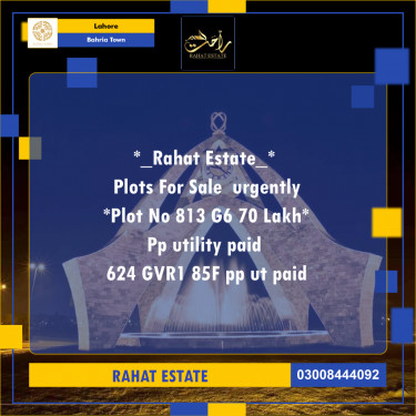 8 Marla Residential Plot for Sale in Bahria Town, Lahore - (BP-336068)