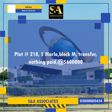5 Marla Residential Plot for Sale in Bahria Orchard, Lahore - (BP-336085)