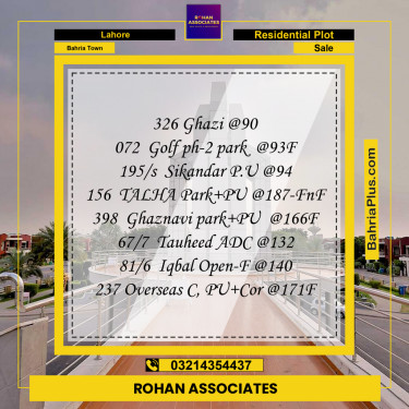 Residential Plot for Sale in Bahria Town, Lahore - (BP-336105)