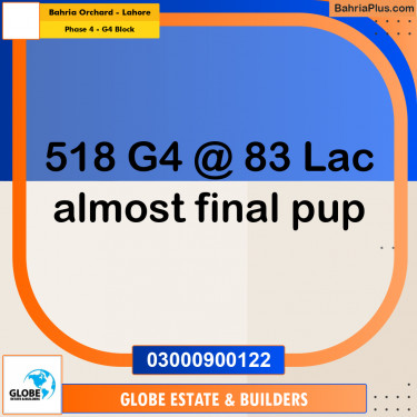 10 Marla Residential Plot for Sale in Phase 4 - G4 Block -  Bahria Orchard, Lahore - (BP-336117)