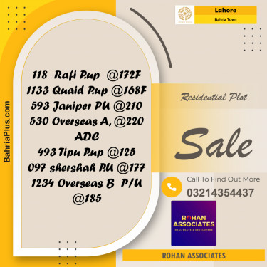 Residential Plot for Sale in Bahria Town, Lahore - (BP-336162)