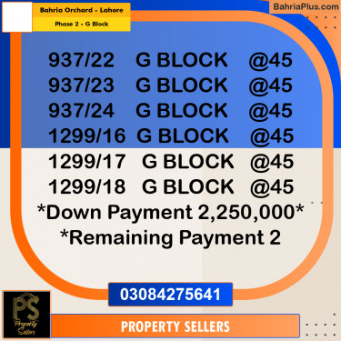5 Marla Residential Plot for Sale in Phase 2 - G Block -  Bahria Orchard, Lahore - (BP-336178)