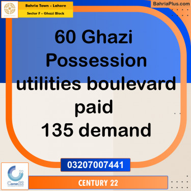 10 Marla Residential Plot for Sale in Sector F - Ghazi Block -  Bahria Town, Lahore - (BP-336457)