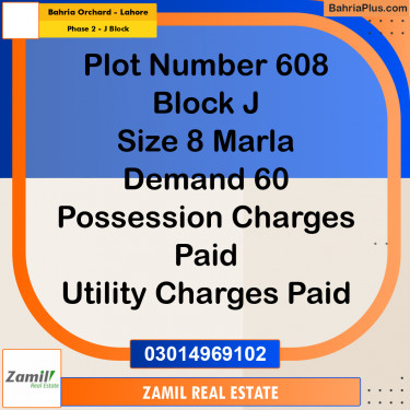 8 Marla Residential Plot for Sale in Phase 2 - J Block -  Bahria Orchard, Lahore - (BP-336577)