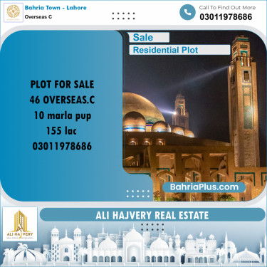 10 Marla Residential Plot for Sale in Overseas C -  Bahria Town, Lahore - (BP-336695)