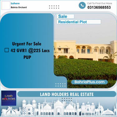 Residential Plot for Sale in Bahria Orchard, Lahore - (BP-336697)