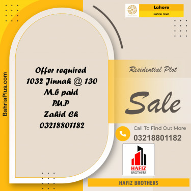 5 Marla Residential Plot for Sale in Bahria Town, Lahore - (BP-336712)