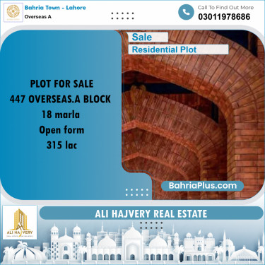 18 Marla Residential Plot for Sale in Overseas A -  Bahria Town, Lahore - (BP-336732)