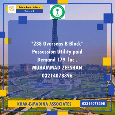 10 Marla Residential Plot for Sale in Overseas B -  Bahria Town, Lahore - (BP-336745)