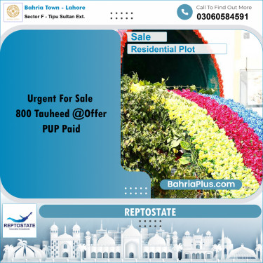5 Marla Residential Plot for Sale in Sector F - Tipu Sultan Ext. -  Bahria Town, Lahore - (BP-336899)