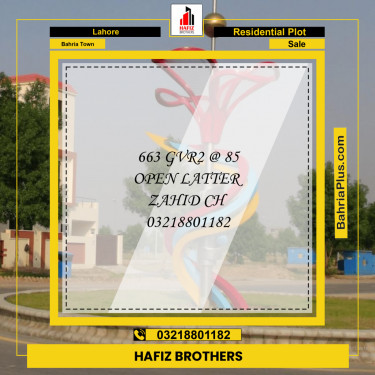 10 Marla Residential Plot for Sale in Bahria Town, Lahore - (BP-336922)