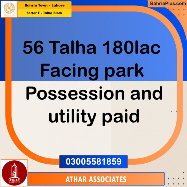 10 Marla Residential Plot for Sale in Sector F - Talha Block -  Bahria Town, Lahore - (BP-336924)