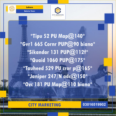 Residential Plot for Sale in Bahria Town, Lahore - (BP-336948)