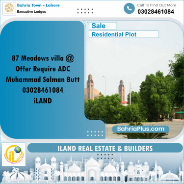 1.85 Kanal Residential Plot for Sale in Executive Lodges -  Bahria Town, Lahore - (BP-337044)