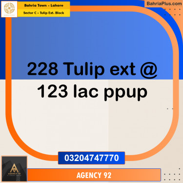 5 Marla Residential Plot for Sale in Sector C - Tulip Ext. Block -  Bahria Town, Lahore - (BP-337045)