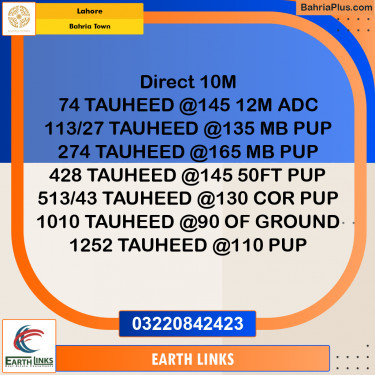 Residential Plot for Sale in Bahria Town, Lahore - (BP-337109)