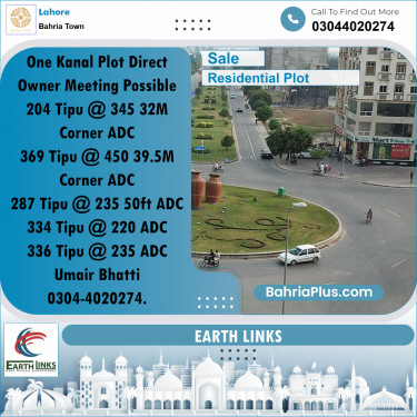 1 Kanal Residential Plot for Sale in Bahria Town, Lahore - (BP-337239)