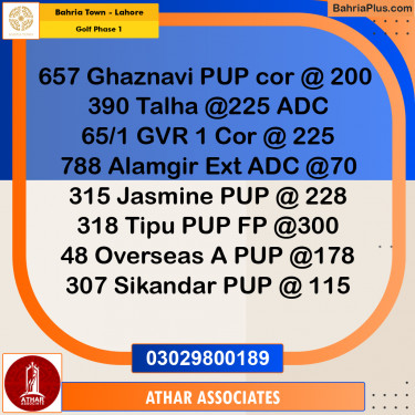 20 Marla Residential Plot for Sale in Golf Phase 1 -  Bahria Town, Lahore - (BP-337256)
