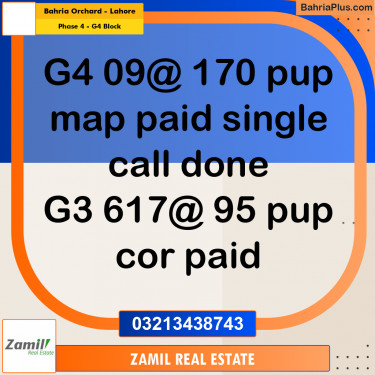 1 Kanal Residential Plot for Sale in Phase 4 - G4 Block -  Bahria Orchard, Lahore - (BP-337270)