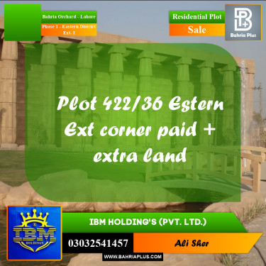 9.55 Marla Residential Plot for Sale in Phase 1 - Eastern District Ext. I -  Bahria Orchard, Lahore - (BP-346733)