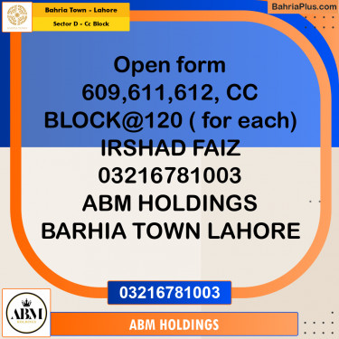 5 Marla Residential Plot for Sale in Sector D - CC Block -  Bahria Town, Lahore - (BP-346779)