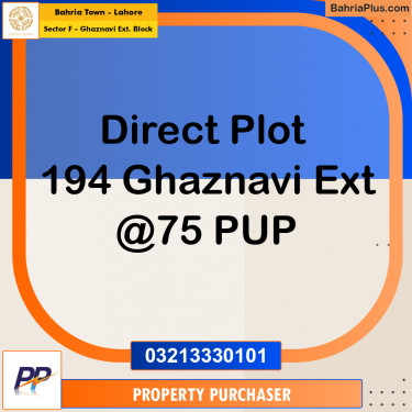 5 Marla Residential Plot for Sale in Sector F - Ghaznavi Ext. Block -  Bahria Town, Lahore - (BP-346843)