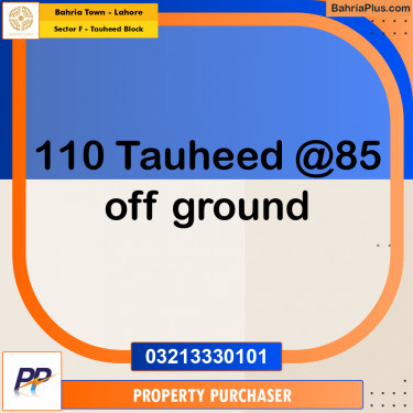 10 Marla Residential Plot for Sale in Sector F - Tauheed Block -  Bahria Town, Lahore - (BP-346866)