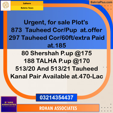 Residential Plot for Sale in Bahria Town, Lahore - (BP-346872)