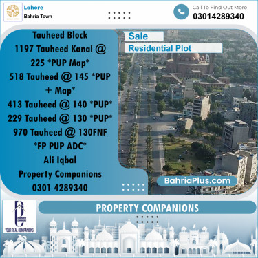 Residential Plot for Sale in Bahria Town, Lahore - (BP-346926)
