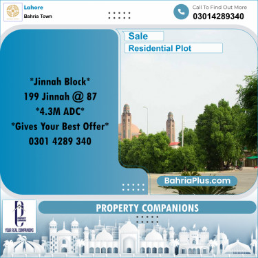 Residential Plot for Sale in Bahria Town, Lahore - (BP-346927)