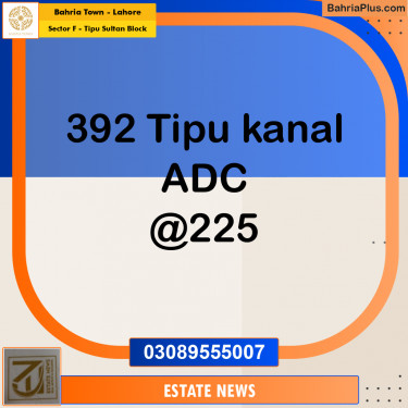 Residential Plot for Sale in Sector F - Tipu Sultan Block -  Bahria Town, Lahore - (BP-346962)