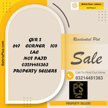 10 Marla Residential Plot for Sale in Golf Phase 2 -  Bahria Town, Lahore - (BP-347008)