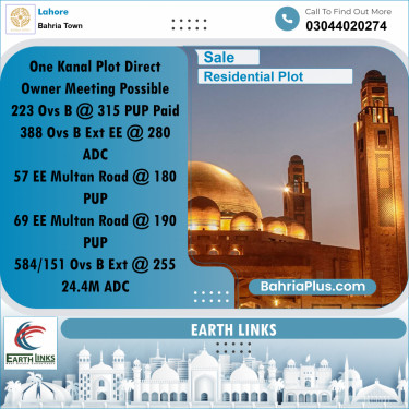 1 Kanal Residential Plot for Sale in Bahria Town, Lahore - (BP-347038)
