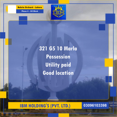 10 Marla Residential Plot for Sale in Phase 4 - G5 Block -  Bahria Orchard, Lahore - (BP-347072)