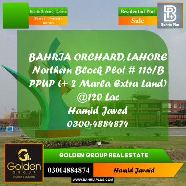 10 Marla Residential Plot for Sale in Phase 1 - Northern District -  Bahria Orchard, Lahore - (BP-347130)