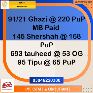 Residential Plot for Sale in Bahria Town, Lahore - (BP-347175)