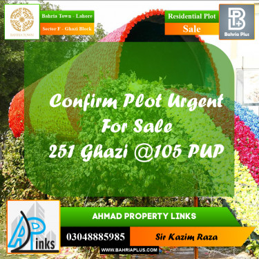 10 Marla Residential Plot for Sale in Sector F - Ghazi Block -  Bahria Town, Lahore - (BP-347229)