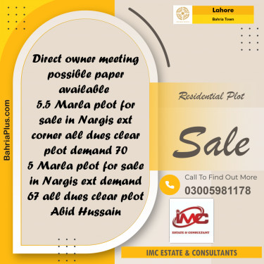 Residential Plot for Sale in Bahria Town, Lahore - (BP-347256)