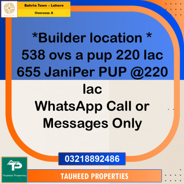 10 Marla Residential Plot for Sale in Overseas A -  Bahria Town, Lahore - (BP-347281)