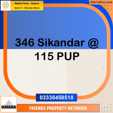 10 Marla Residential Plot for Sale in Sector F - Sikander Block -  Bahria Town, Lahore - (BP-347363)