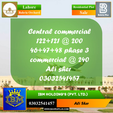 4 Marla Residential Plot for Sale in Bahria Orchard, Lahore - (BP-347388)